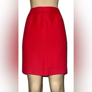 Saks Fifth Avenue The Works Petite Linen Blend Lined Red Mini Skirt 10P